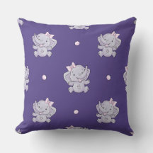 Almohada decorativa de nursery de elefante niña mo