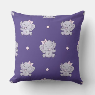 Almohada decorativa de nursery de elefante niña mo