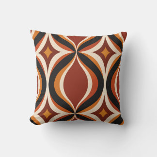 Almohada decorativa de olas doradas retro