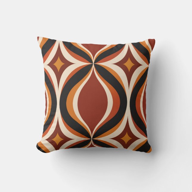 Almohada decorativa de olas doradas retro (Anverso)