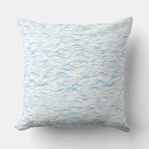 Almohada decorativa de olas marinas costeras simpl