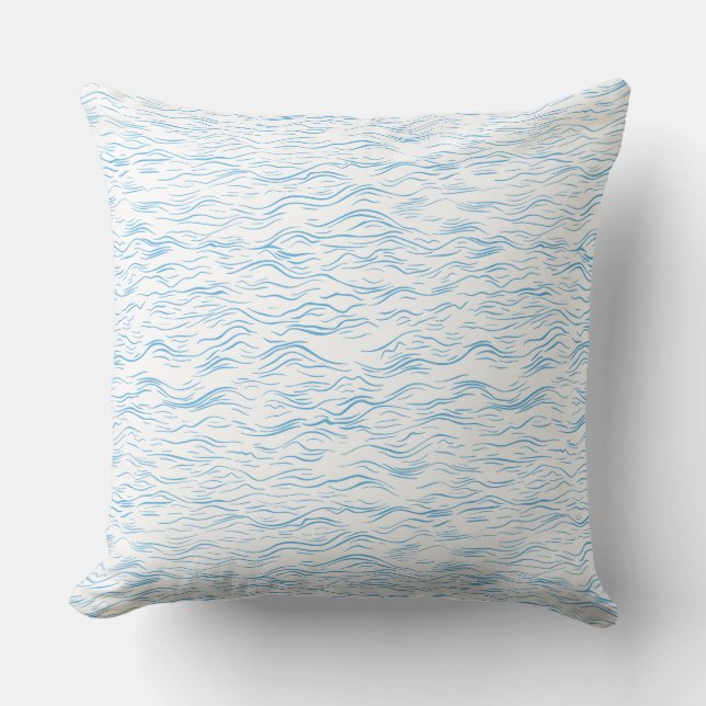 Almohada decorativa de olas marinas costeras simpl (Anverso)