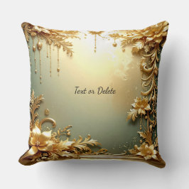 Almohada decorativa de ornamentos florales dorados