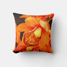 Almohada Decorativa de Orquídea Naranja