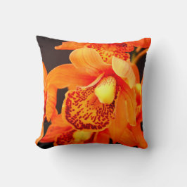Almohada Decorativa de Orquídea Naranja