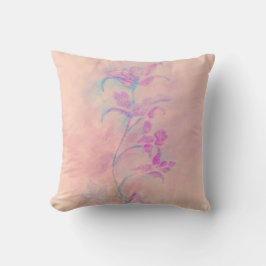 Almohada decorativa de orquídea rosa
