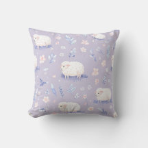 Almohada Decorativa de Oveja de Pastel y Patrón Fl