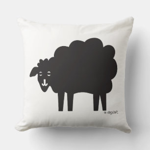 Almohada decorativa de oveja en blanco y negro