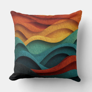 Almohada decorativa de paisaje ondulado abstracto