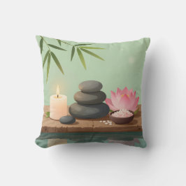 Almohada decorativa de paisaje zen - Reflexión Tra