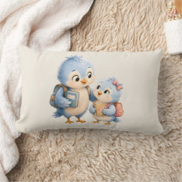 Almohada decorativa de pájaro azul lindo