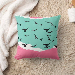 Almohada Decorativa de Pájaros Voladores Abstracto