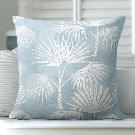 Almohada decorativa de palmera azul claro