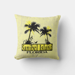 almohada decorativa de palmera de la isla de Sanib