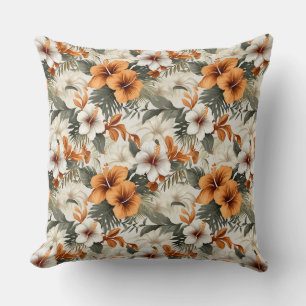 Almohada decorativa de palmeras florales tropicale