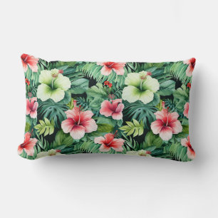 Almohada decorativa de palmeras florales tropicale