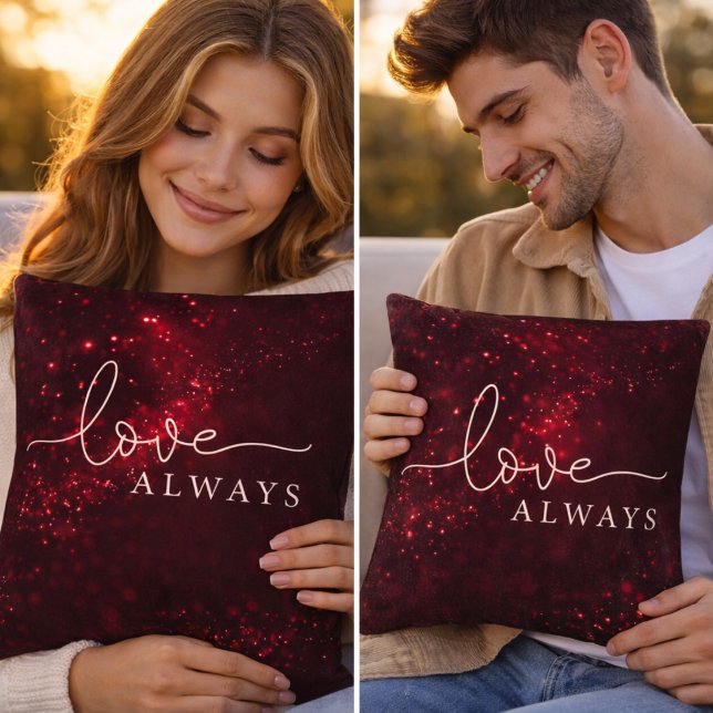 Almohada decorativa de pareja con brillo rojo (Subido por el creador)