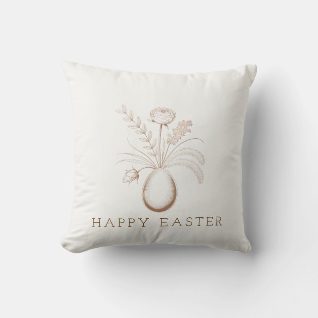Almohada Decorativa de Pascua Botánica Elegante (Anverso)