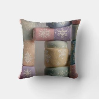 Almohada decorativa de patchwork de copo de nieve
