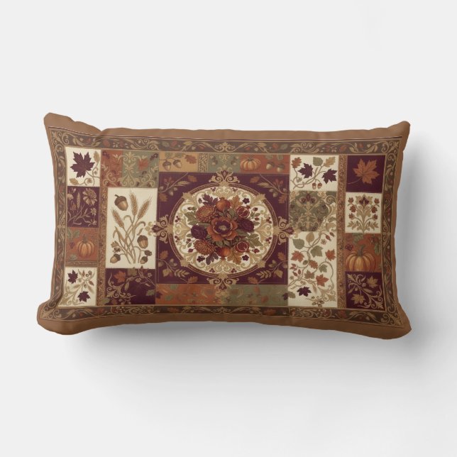 Almohada decorativa de patchwork de edredón de oto (Anverso)