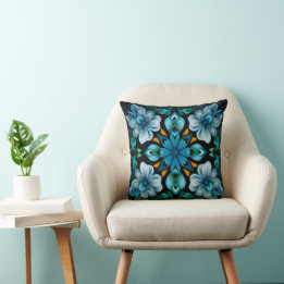 Almohada decorativa de patrón azul