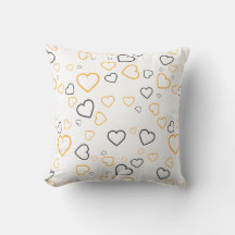 Almohada decorativa de patrón de corazones felices