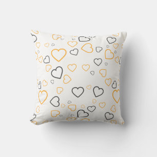 Almohada decorativa de patrón de corazones felices