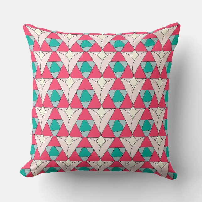 Almohada decorativa de patrón de triángulo geométr (Anverso)