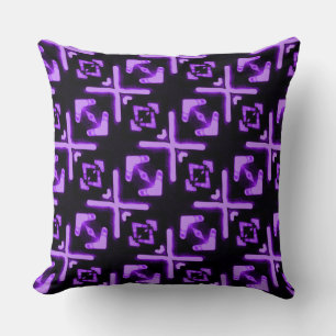 Almohada decorativa de patrón diagonal de neón púr