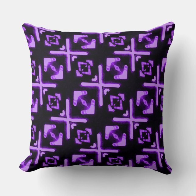 Almohada decorativa de patrón diagonal de neón púr (Anverso)