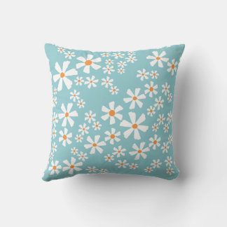 Almohada decorativa de patrón floral de margarita