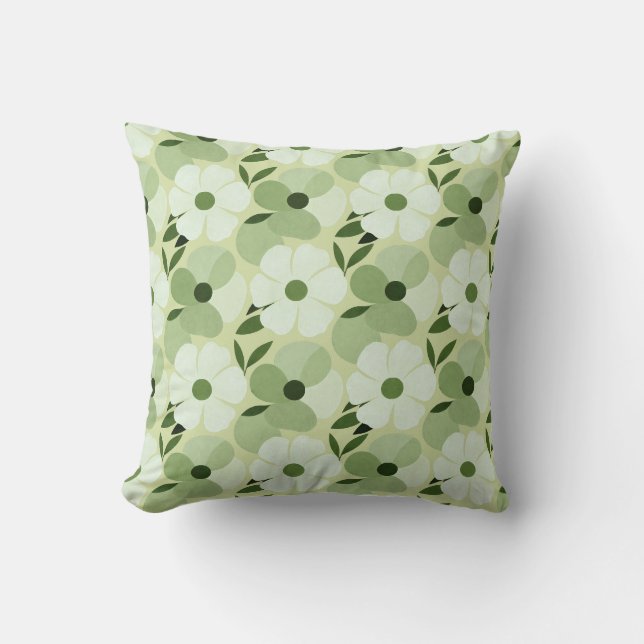 Almohada decorativa de patrón floral tropical – Bo (Anverso)