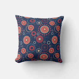 Almohada decorativa de patrón geométrico azul mari