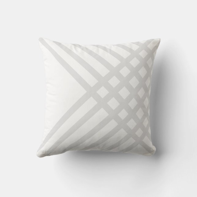 Almohada decorativa de patrón geométrico gris (Reverso)