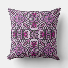 Almohada decorativa de patrón geométrico rosa sin 