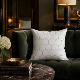 Almohada decorativa de patrón hexagonal minimalist