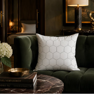 Almohada decorativa de patrón hexagonal minimalist