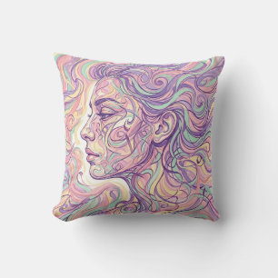 Almohada decorativa de perfil facial – Tinta paste