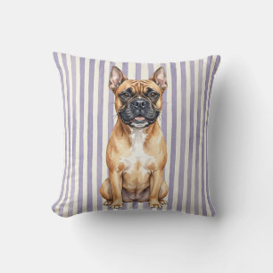 Almohada decorativa de perro boxer acuarela