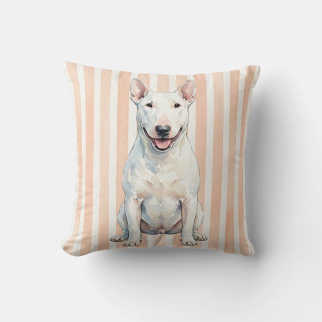 Almohada decorativa de perro Bull Terrier con acua (Anverso)