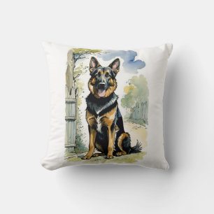 Almohada decorativa de perro pastor alemán