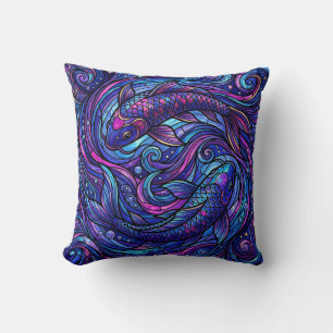 Almohada Decorativa de Pez Koi en Remolino – Arte