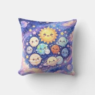 Almohada decorativa de planetas y sol del sistema