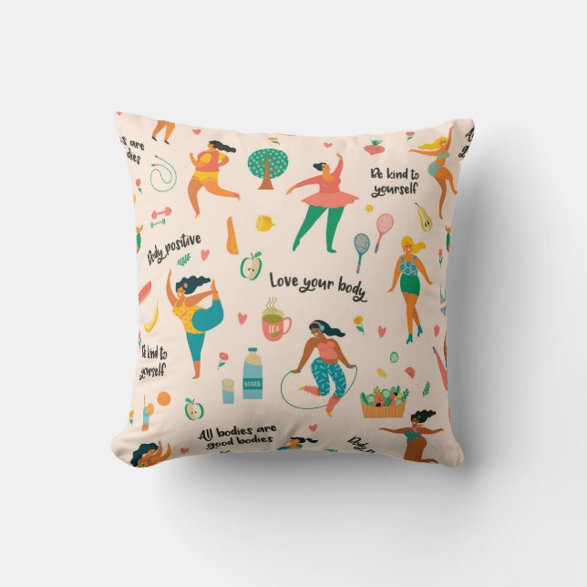 Almohada Decorativa de Positividad Corporal (Anverso)