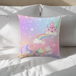 Almohada decorativa de Princesa Unicornio Pastel
