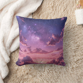 Almohada decorativa de puesta de sol de galaxia pú
