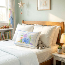 Almohada decorativa de pulpo azul adorable