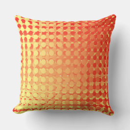 Almohada decorativa de puntos rojos y amarillos co