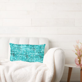 Almohada Decorativa de Puntos Teal Neón Abstractos