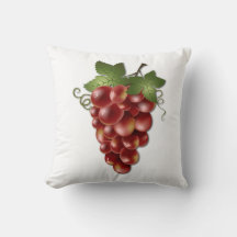 Almohada Decorativa De Racimo De Uvas Rojas